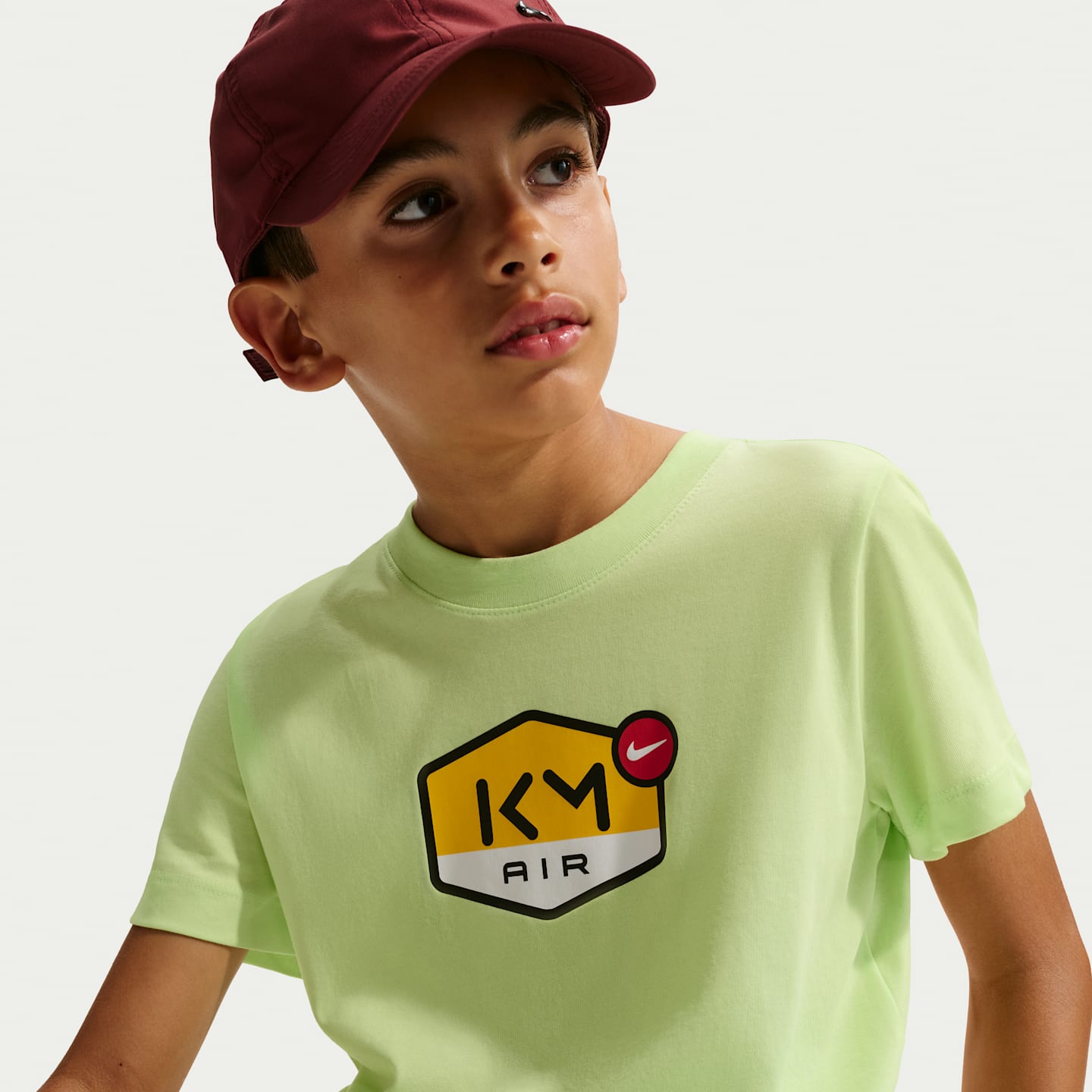 Детская футболка Nike Kylian Mbappé Dri-FIT, цвет: Светлый лаймовый — фото 3