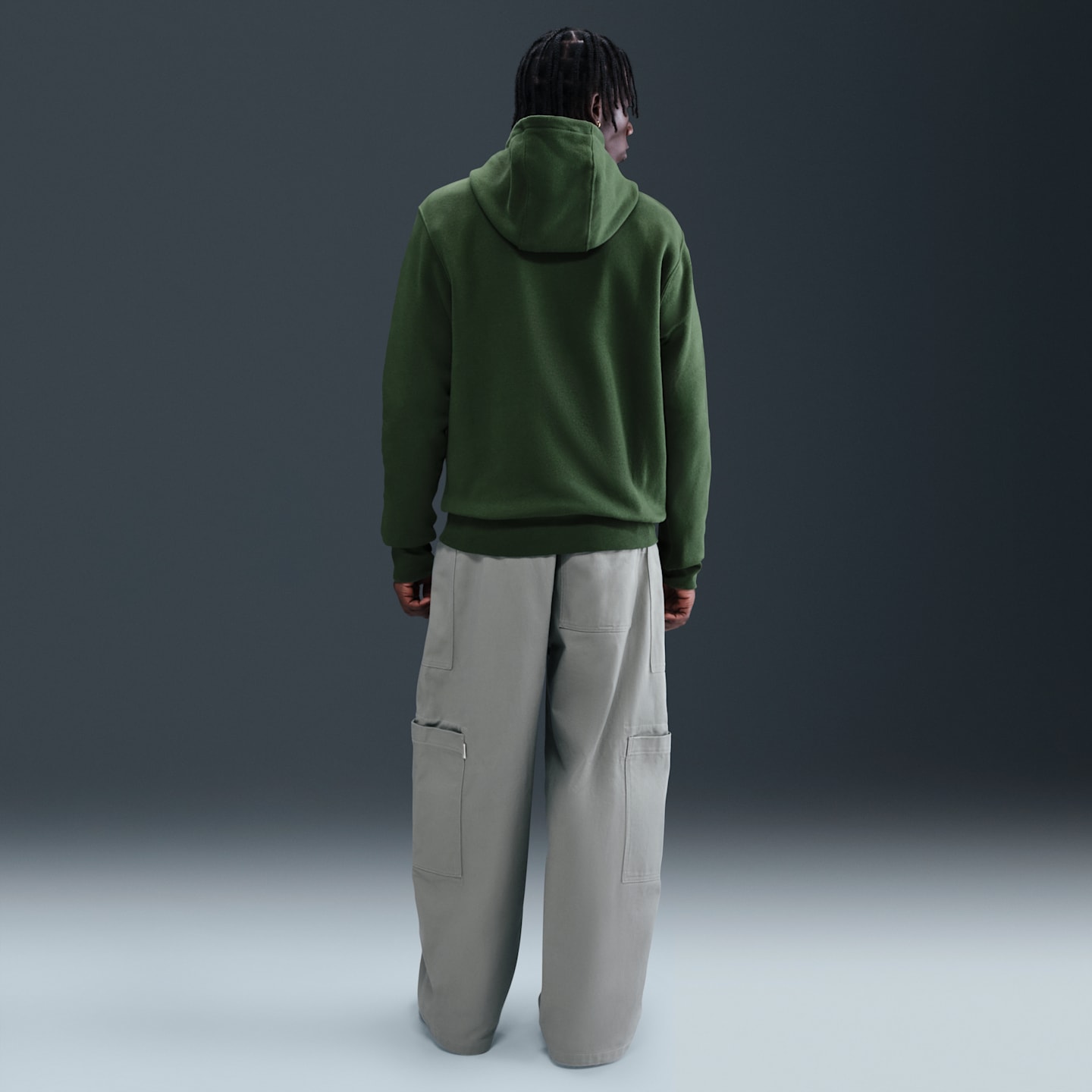 Мужское флисовое худи Nike Club, цвет: Снежный белый / Нефритовый — фото 5