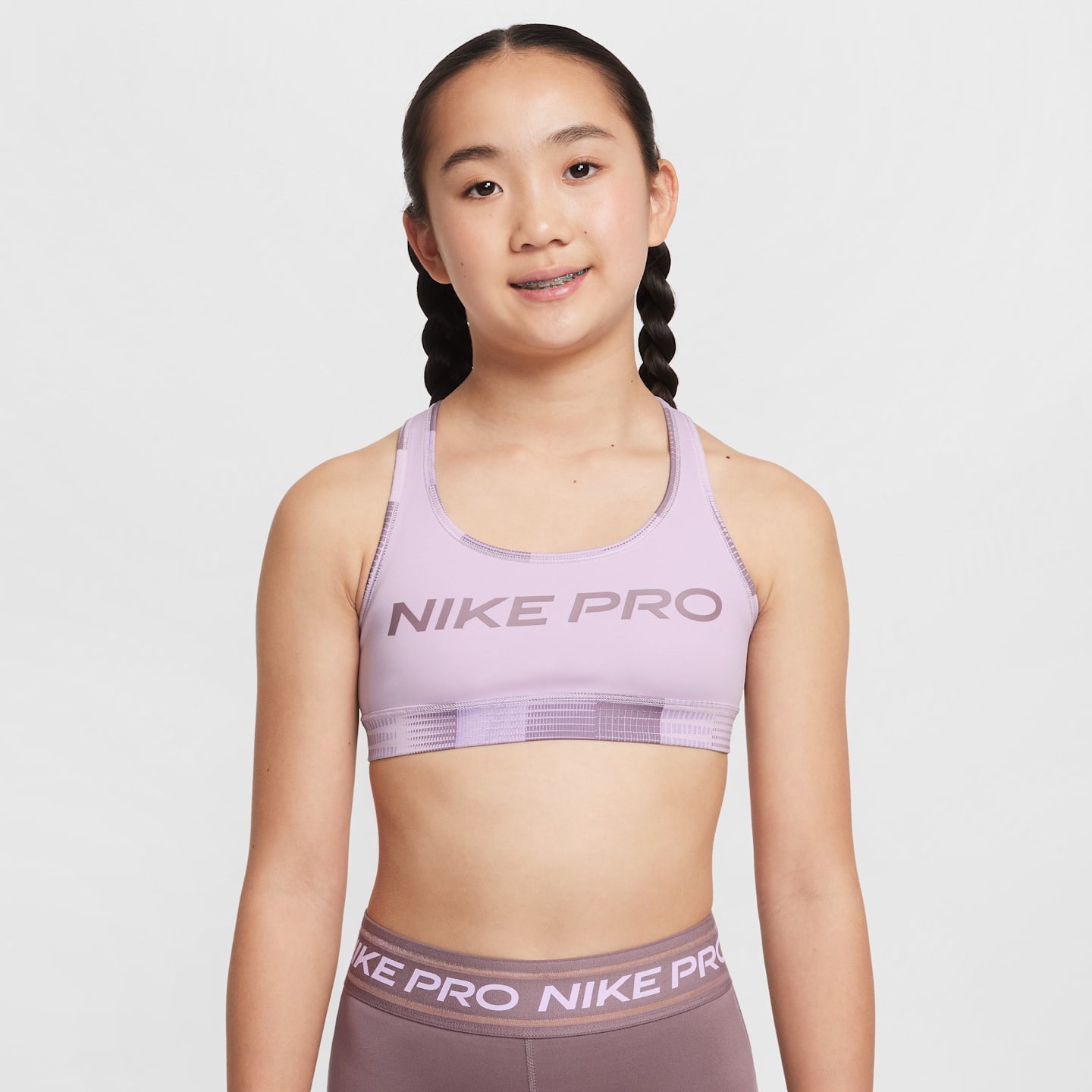 Детский двусторонний спортивный бра для девочек Nike Pro Dri-FIT, цвет: Белый — фото 5