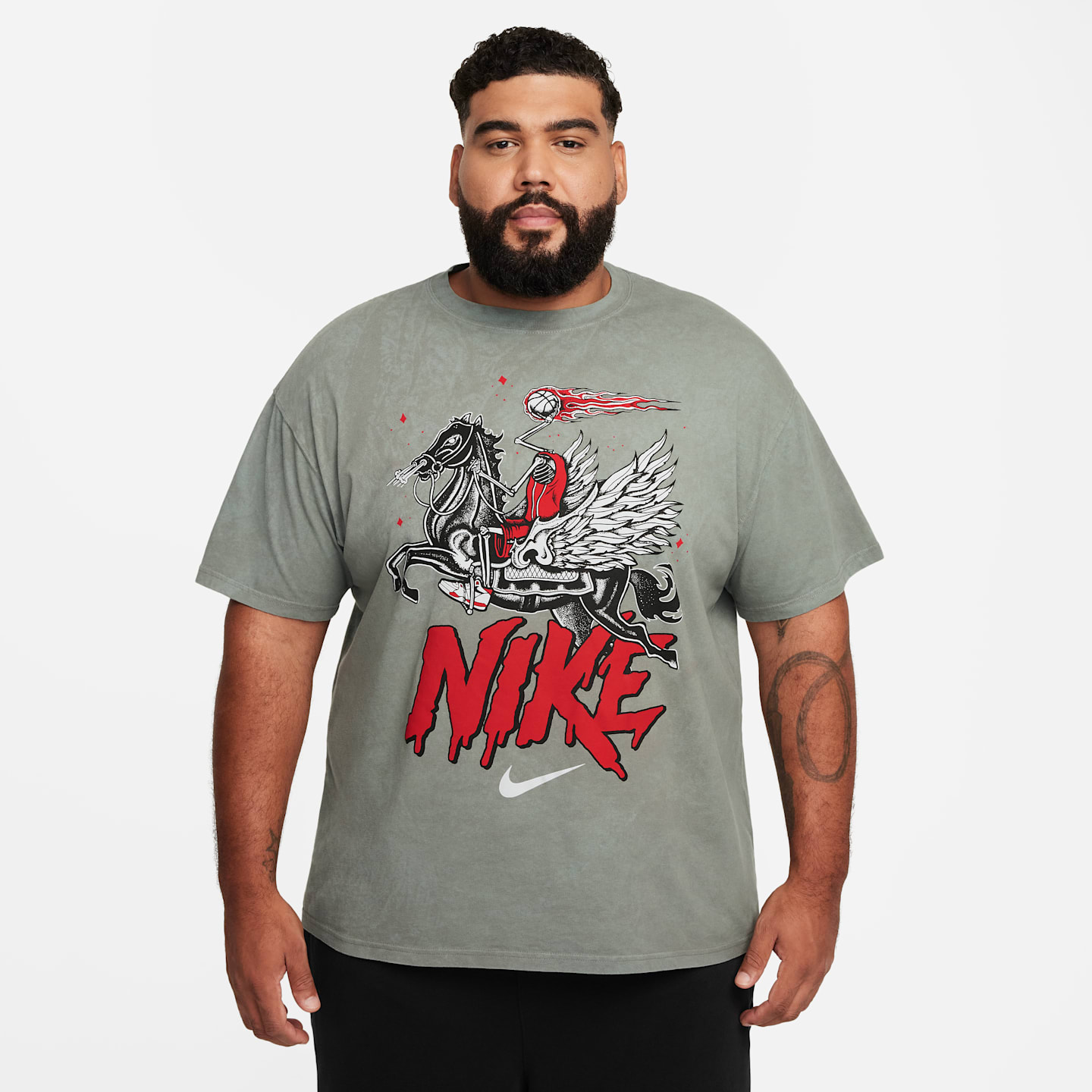 Мужская баскетбольная футболка Nike Max90, цвет: Оловянный — фото 6