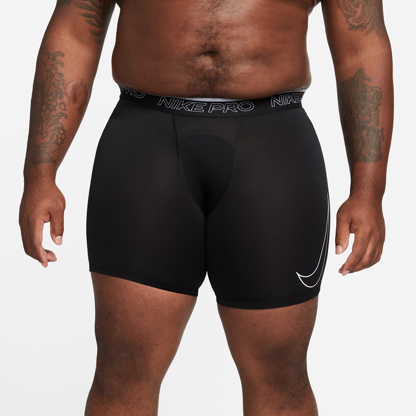 Мужские шорты Nike Pro Dri-FIT, цвет: Чёрный / Белый — фото 9