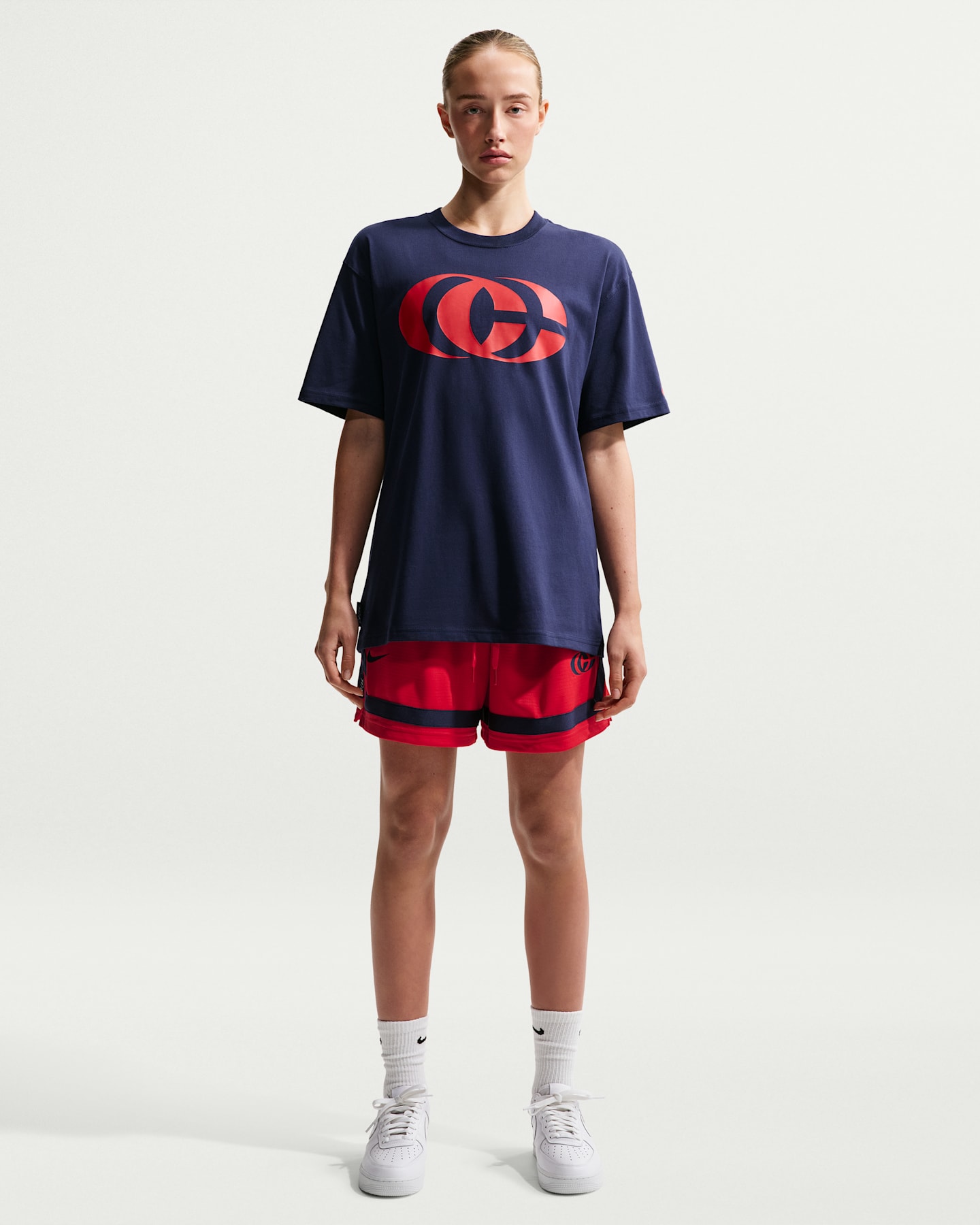 Женские баскетбольные шорты 5" Nike Caitlin Clark Crossover Dri-FIT, цвет: Красный / Тёмно-синий — фото 6