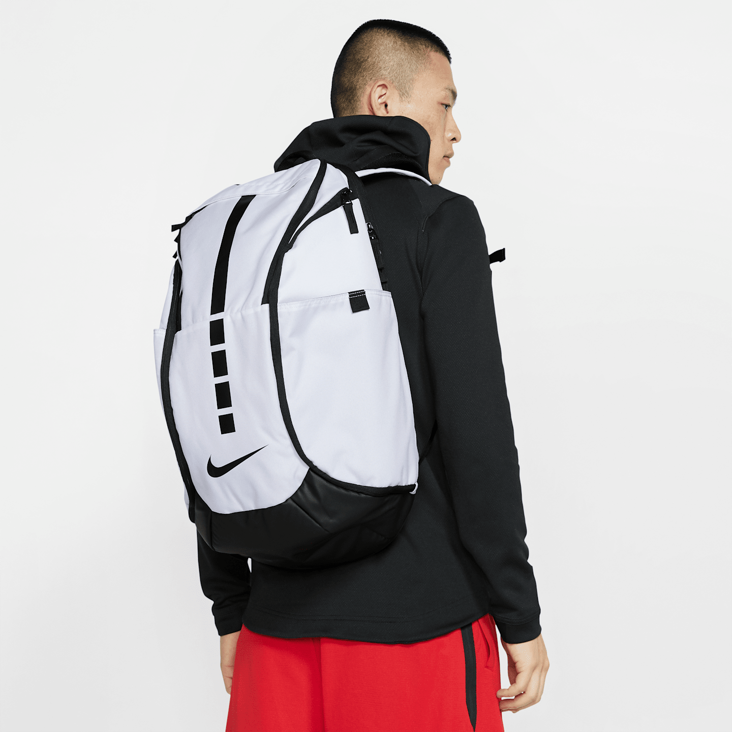 Рюкзак Nike Hoops Elite Pro Basketball (38L) для детей, цвет: Белый / Чёрный — фото 7
