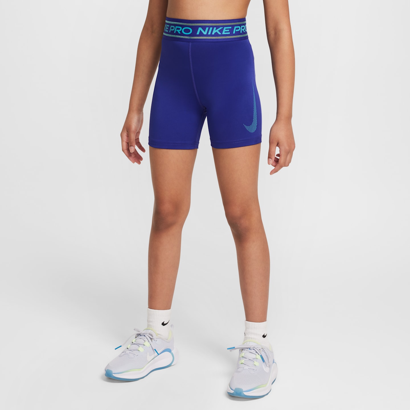 Детские шорты для девочек Nike Pro, цвет: Deep Night/Dusty Cactus