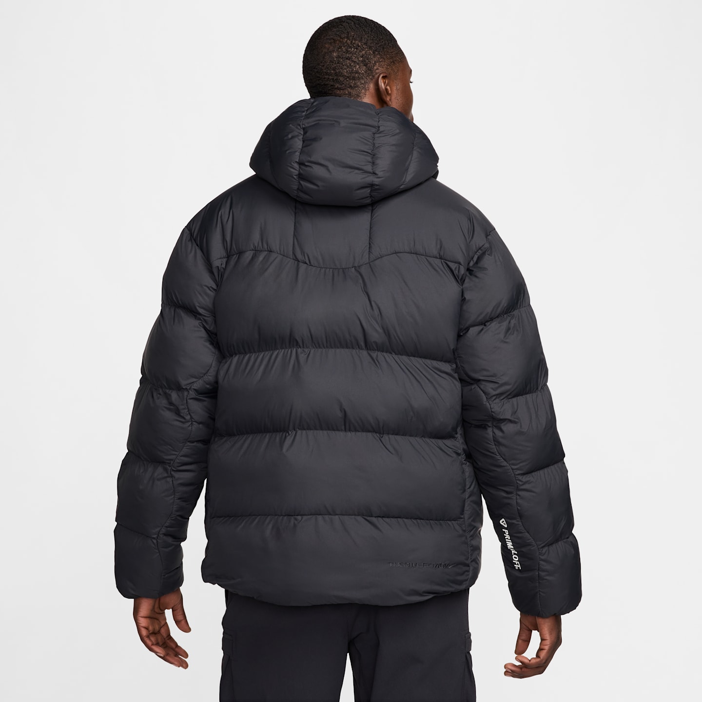 Мужская куртка Nike ACG Lunar Lake PrimaLoft® Therma-FIT ADV Loose Hooded, цвет: Чёрный / Снежный белый — фото 2