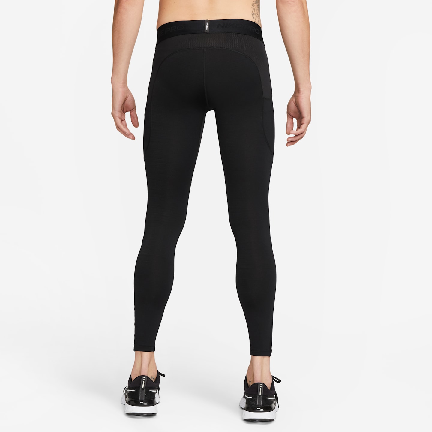 Мужские утеплённые тайтсы Nike Pro Warm, цвет: Чёрный / Белый — фото 2