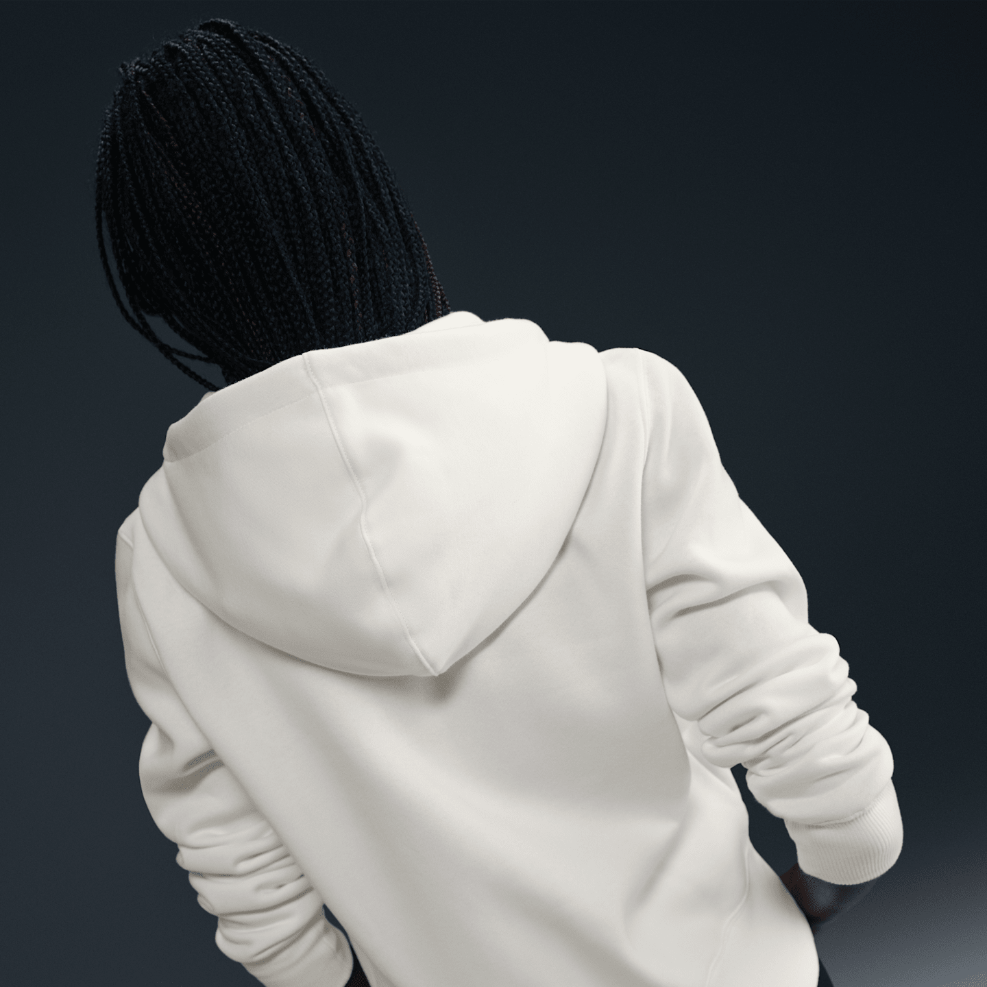 Женское худи Nike Sportswear Phoenix Fleece Full-Zip, цвет: Молочный / Чёрный — фото 2