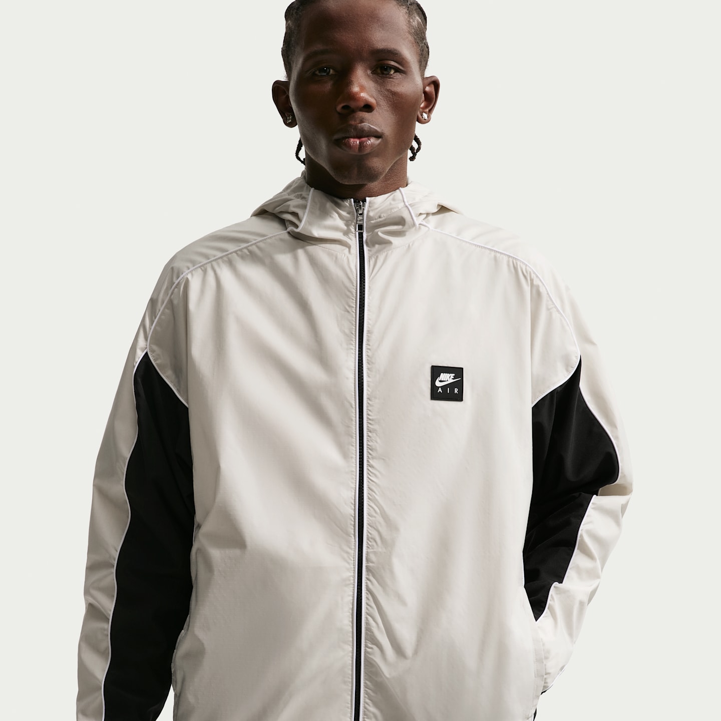 Мужская куртка на молнии Nike Air Hybrid Utility, цвет: Светлый костяной / Чёрный — фото 1