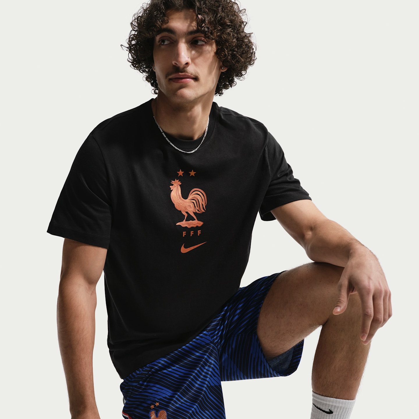 Мужская футбольная футболка Nike FFF, цвет: Чёрный — фото 3