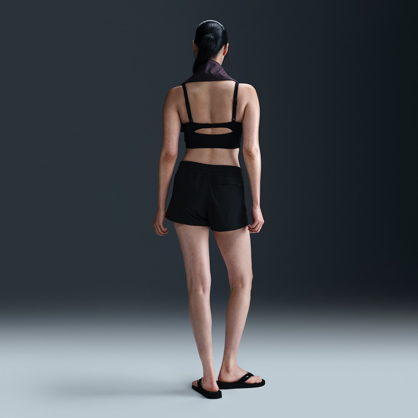 Женские пляжные шорты Nike Swim Breaker, цвет: Чёрный — фото 4