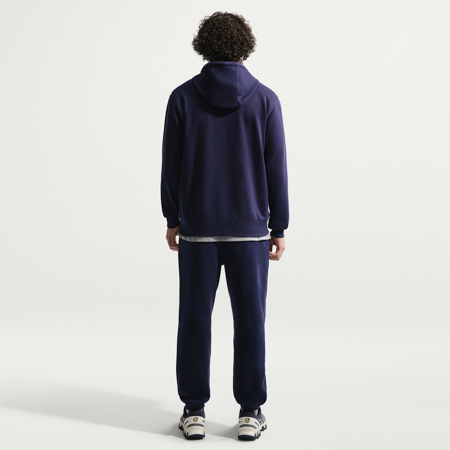 Мужское футбольное худи Nike FFF Club из футера, цвет: Синий / Белый — фото 5