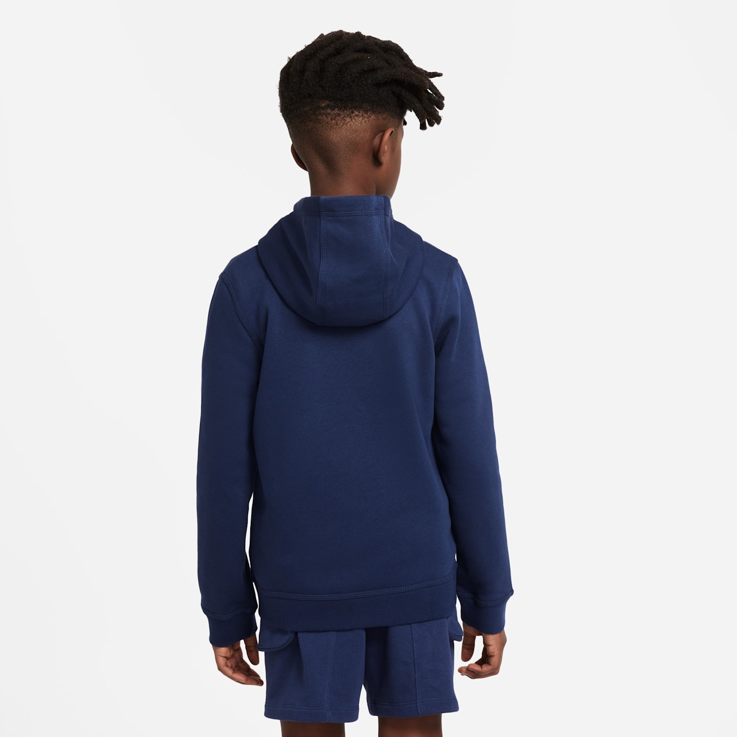 Детское худи на молнии Nike Sportswear Club, цвет: Тёмно-синий / Белый — фото 2