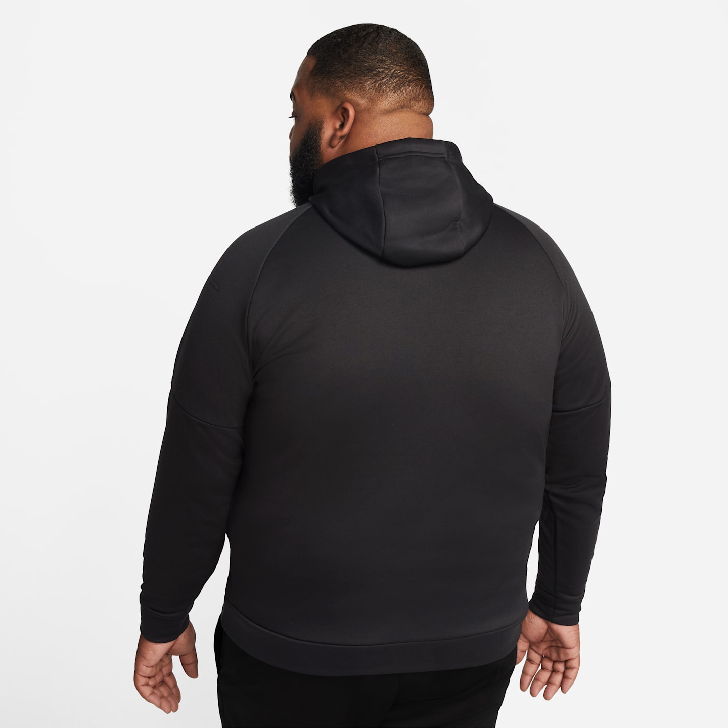 Мужской худи Nike Therma Therma-FIT для фитнеса, цвет: Чёрный / Белый — фото 9
