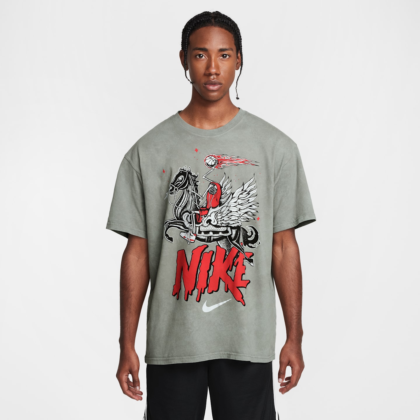 Мужская баскетбольная футболка Nike Max90, цвет: Оловянный — фото 1