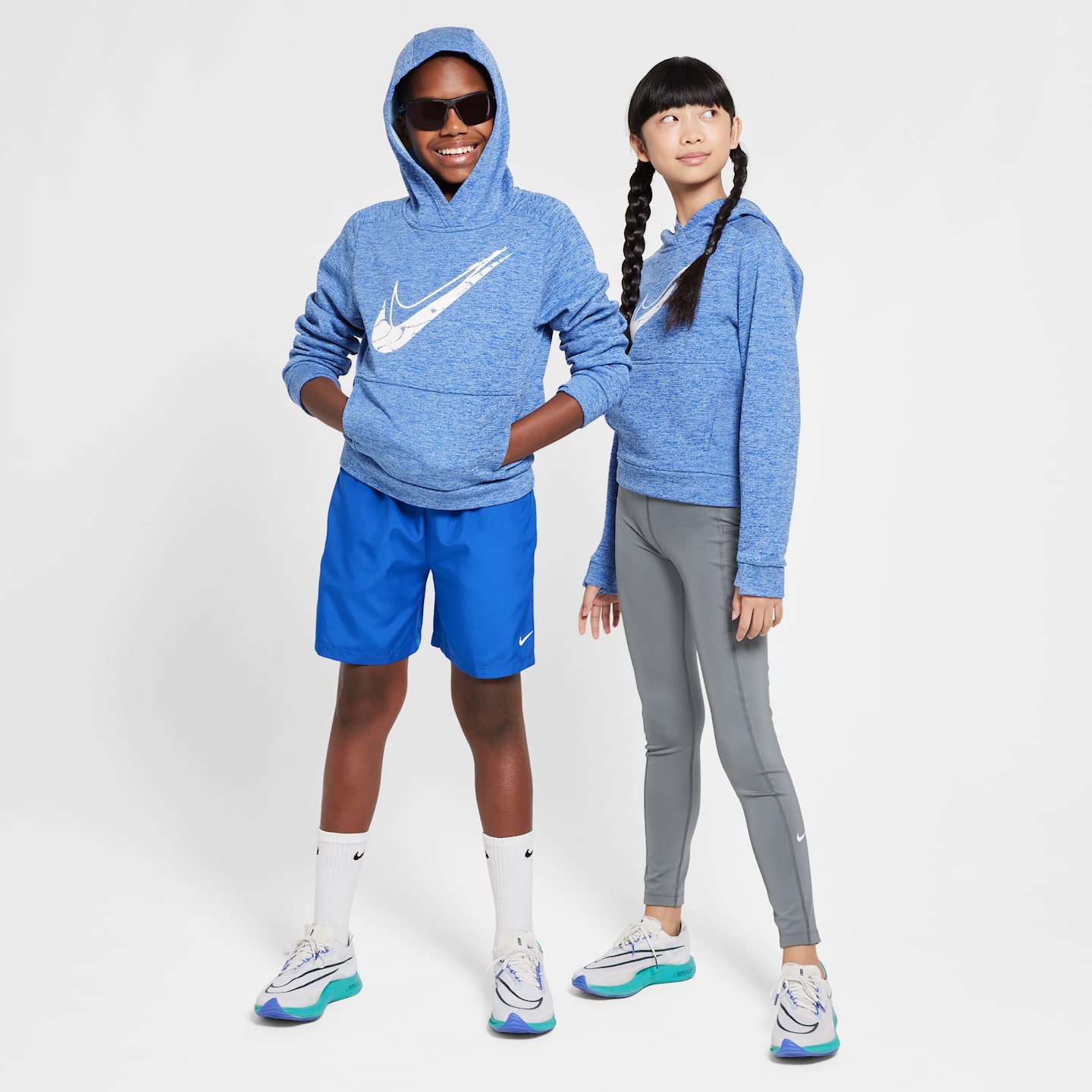 Детское худи Nike Multi Therma-FIT с защитой от пятен, цвет: Королевский синий / Синий — фото 7