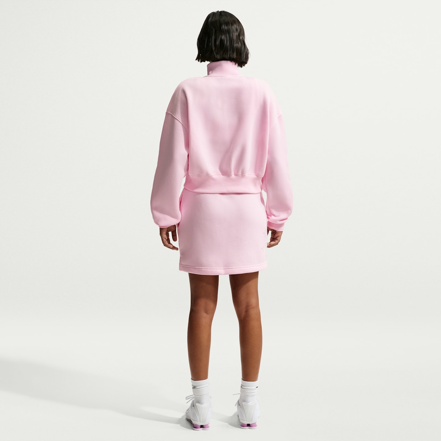 Женская юбка Nike Sportswear Phoenix Fleece High-Waisted Slim Mini, цвет: Розовый пенный — фото 5