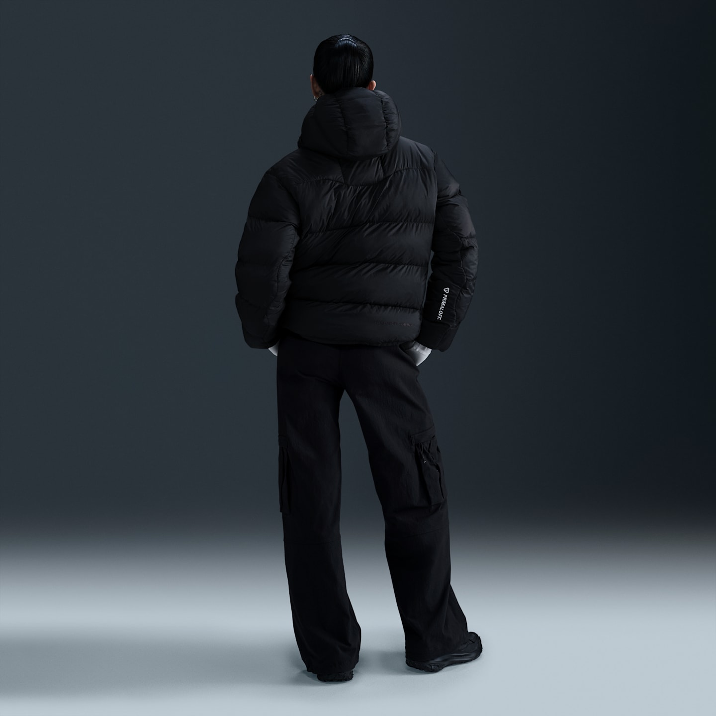 Женская куртка Nike ACG "Lunar Lake" PrimaLoft® Therma-FIT ADV Loose Hooded, цвет: Чёрный / Снежный белый — фото 5