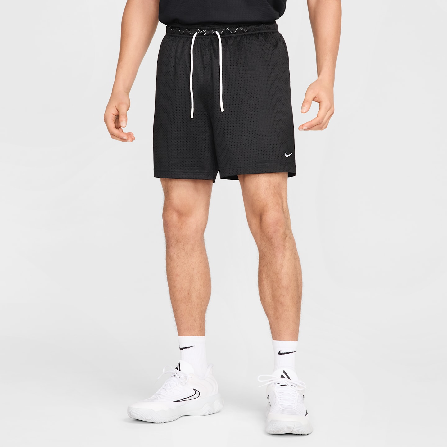 Мужские баскетбольные шорты Nike Dri-FIT из сетки 5, цвет: Чёрный / Белый — фото 1