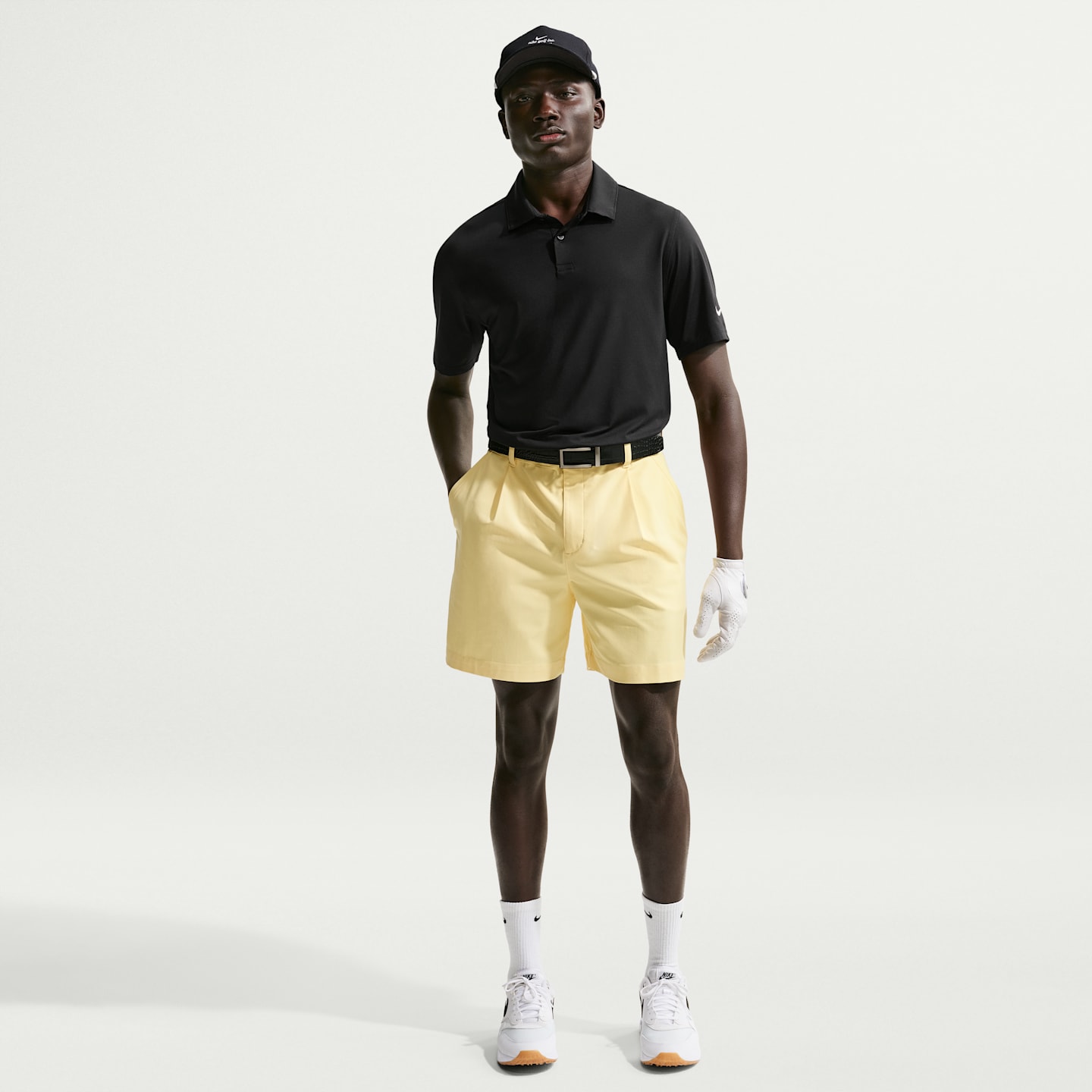 Мужское поло Nike Velocity Dri-FIT Sleeve Logo Golf Polo, цвет: Чёрный / Белый — фото 4