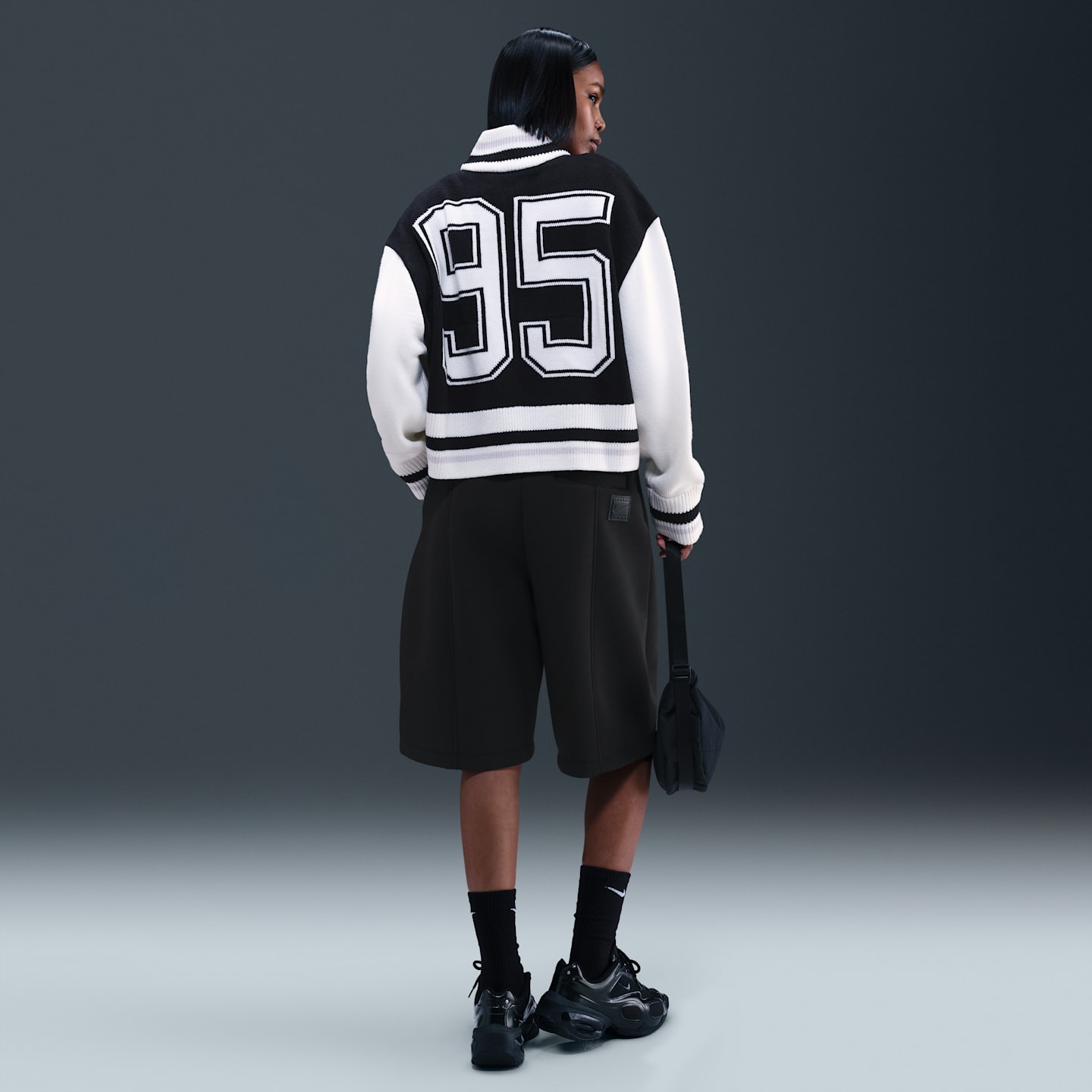 Женский кардиган Nike Sportswear, цвет: Чёрный / Молочный — фото 5