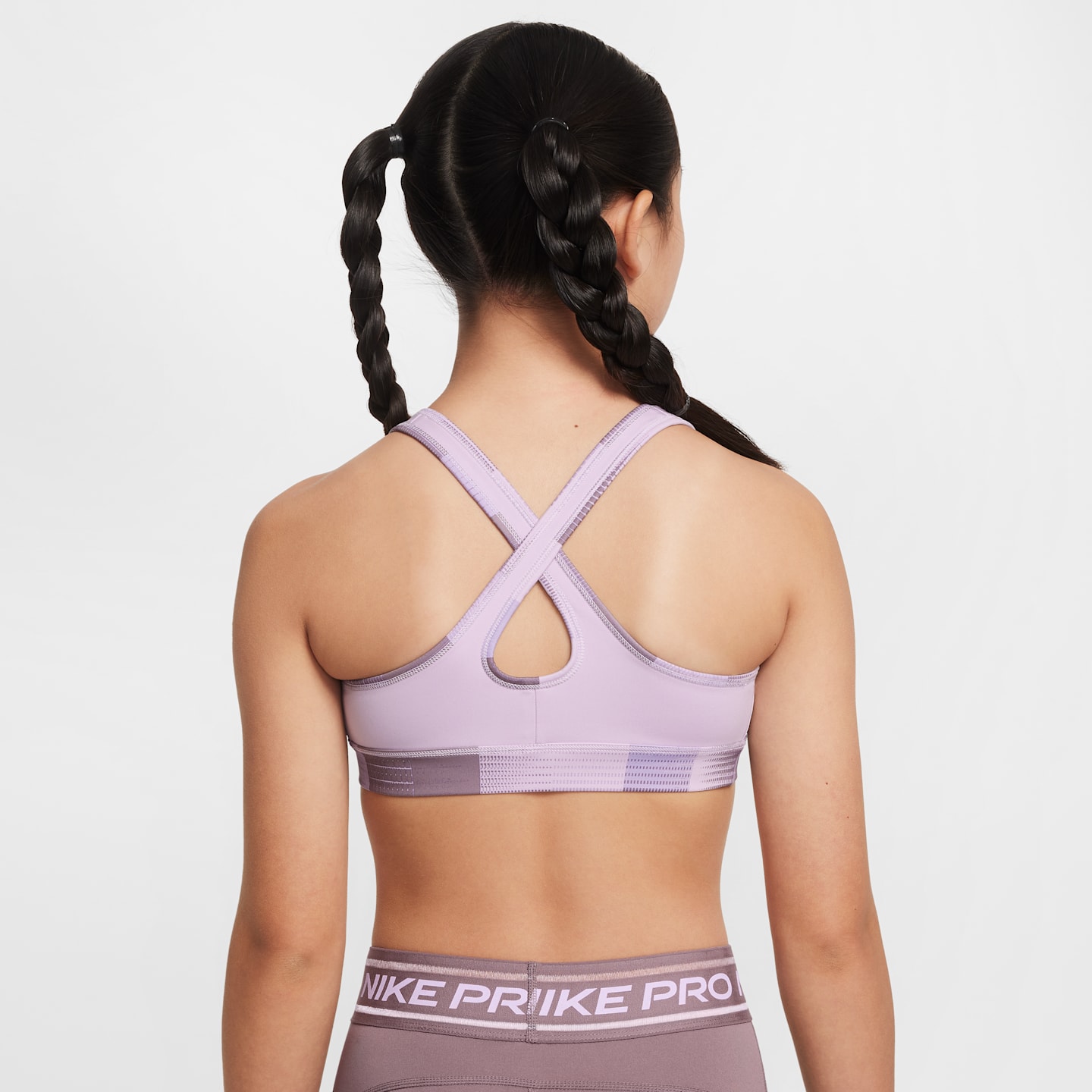 Детский двусторонний спортивный бра для девочек Nike Pro Dri-FIT, цвет: Белый — фото 6