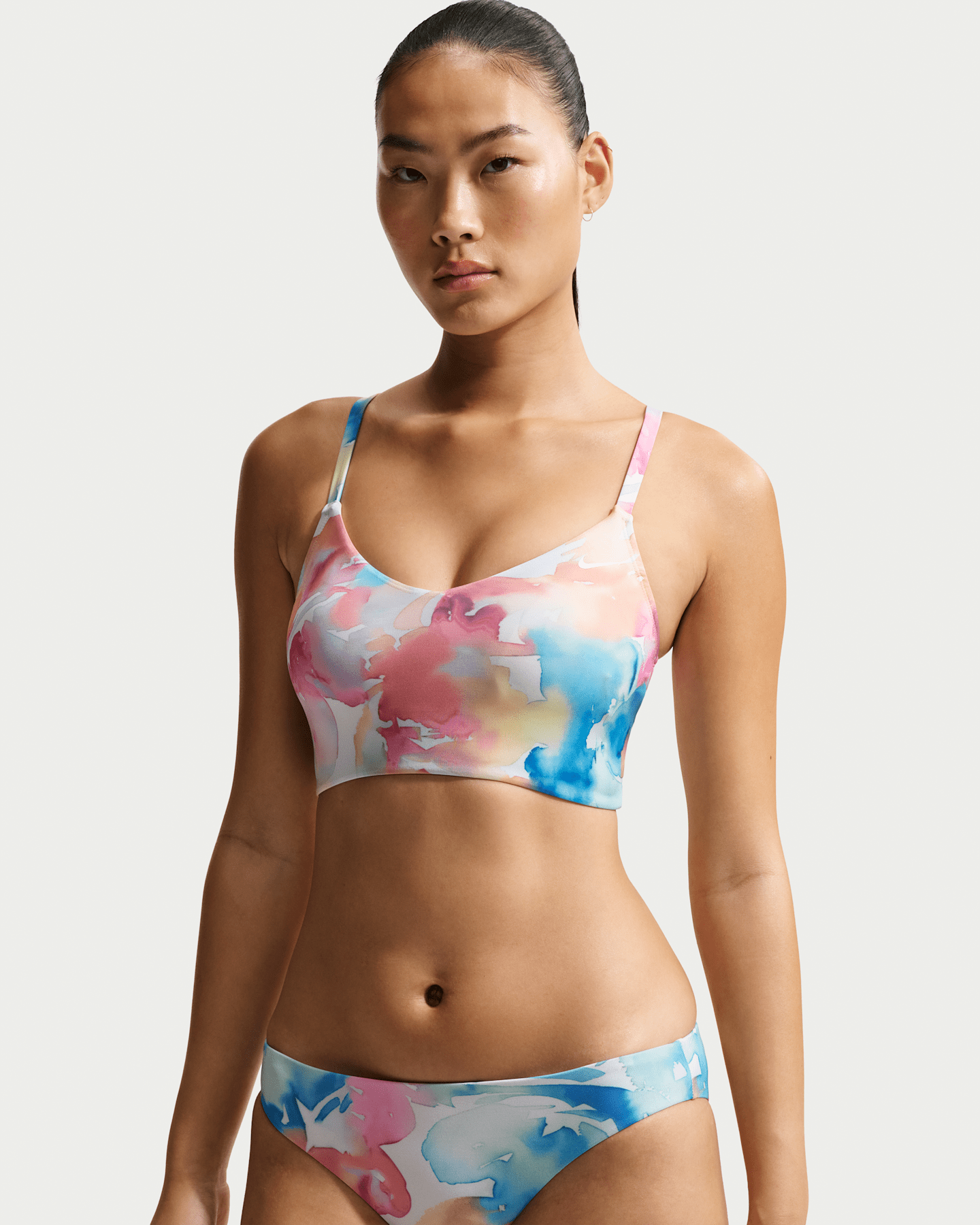 Купальник Midkini, V-образный вырез — Nike, цвет: Розовый сияющий — фото 6