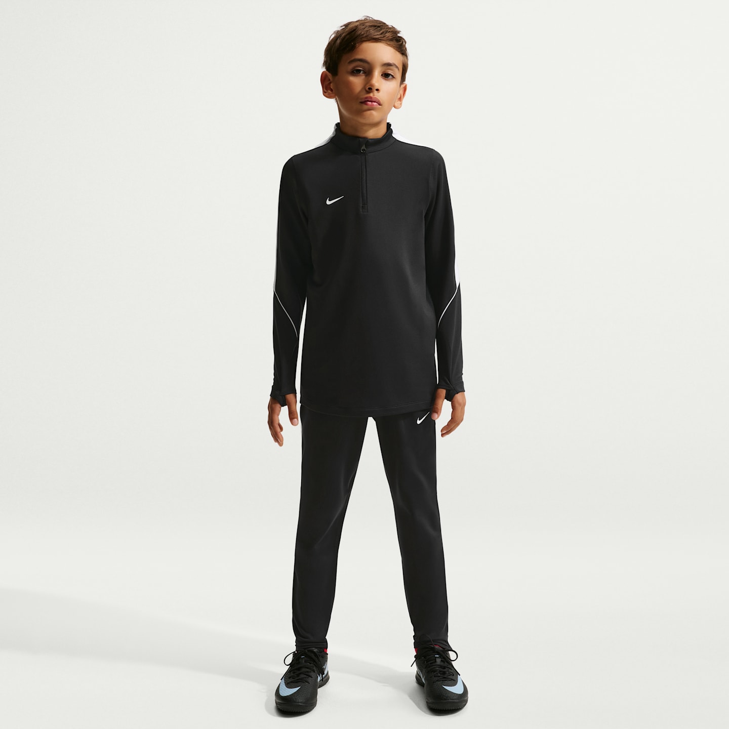 Детский топ Nike Strike Dri-FIT Soccer Knit Drill Top, цвет: Чёрный / Белый — фото 7
