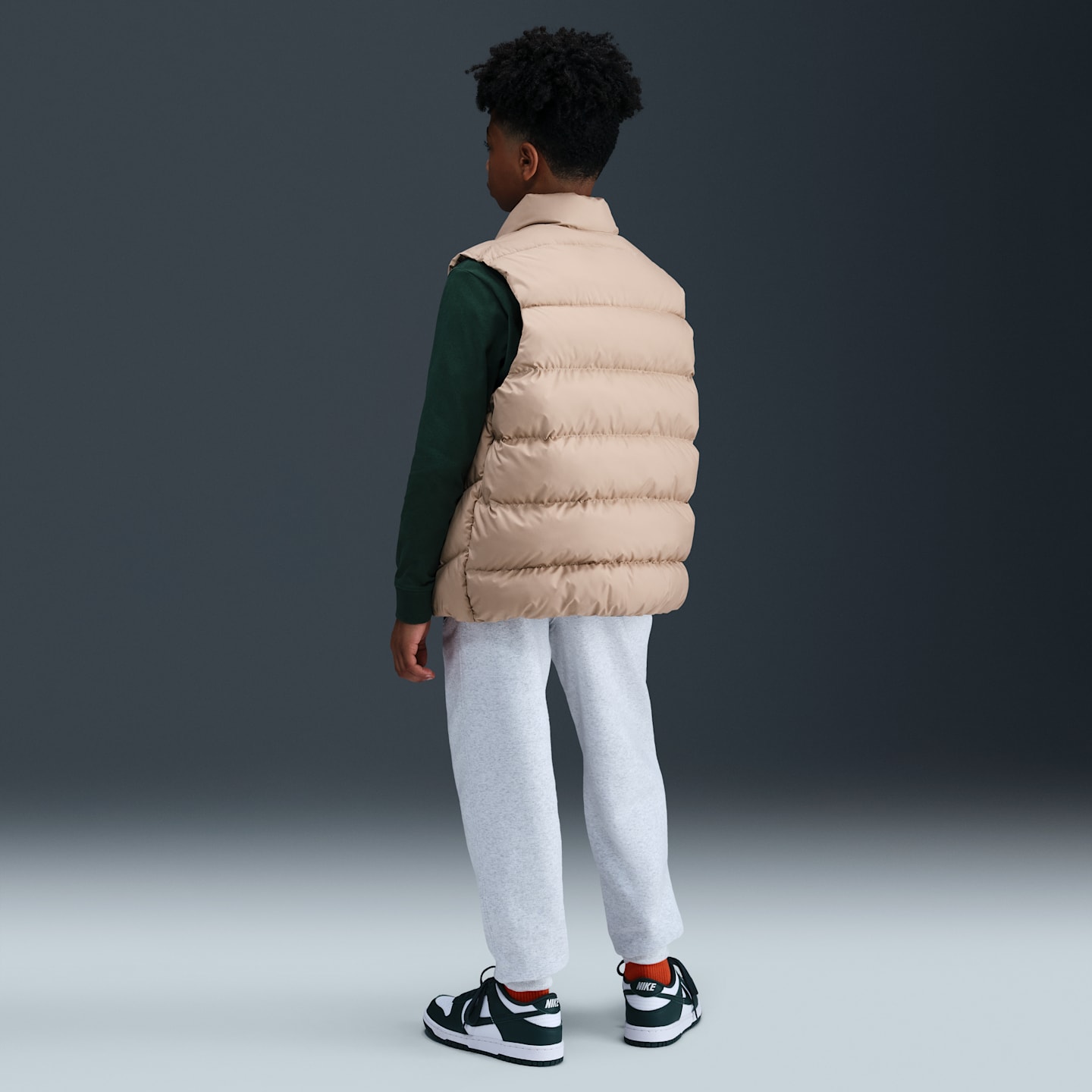 Детские брюки Nike Sportswear Club Fleece, цвет: Берёзовый меланжевый / Серый — фото 4