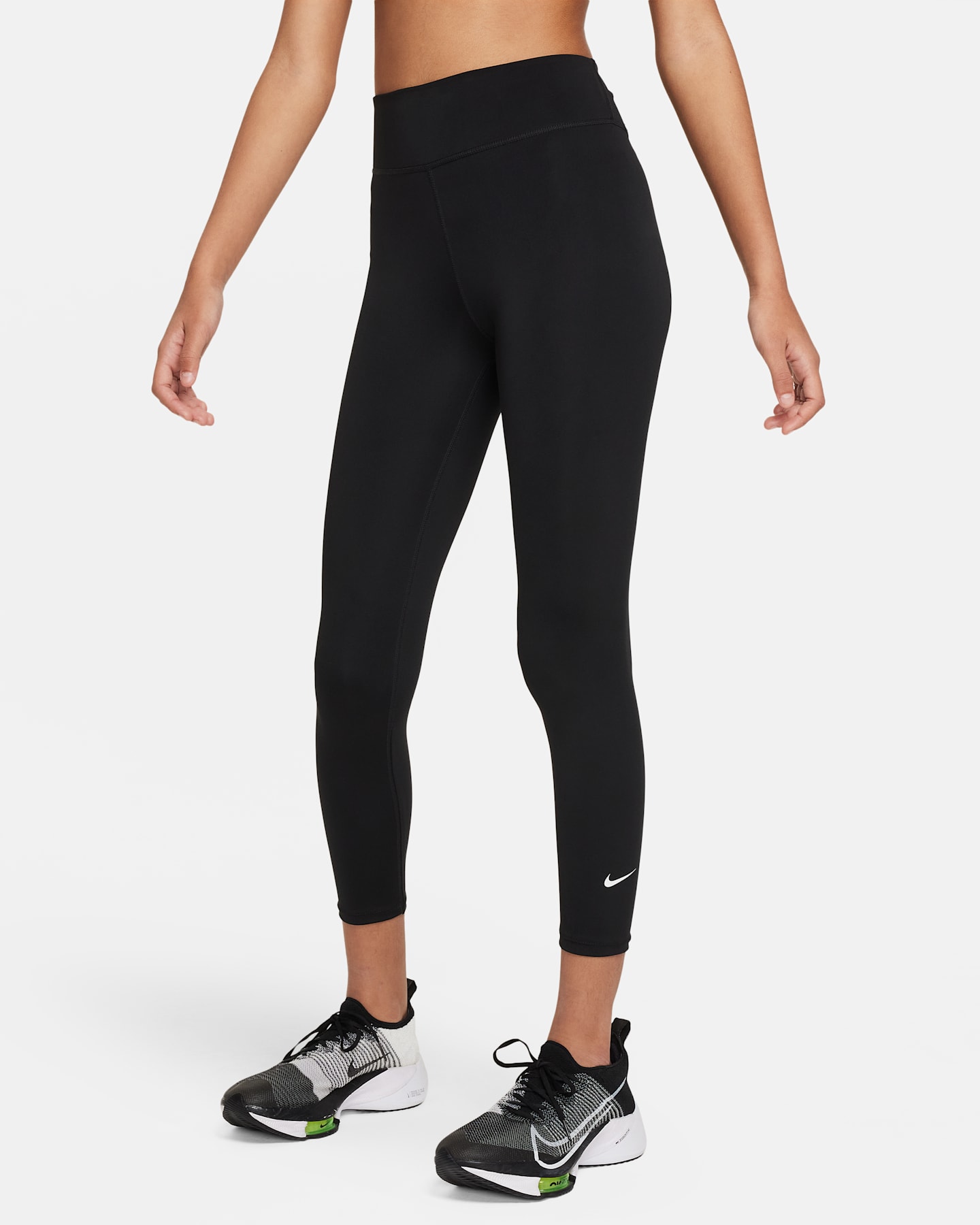 Леггинсы Nike Dri-FIT One для девочек, цвет: Чёрный / Белый — фото 6