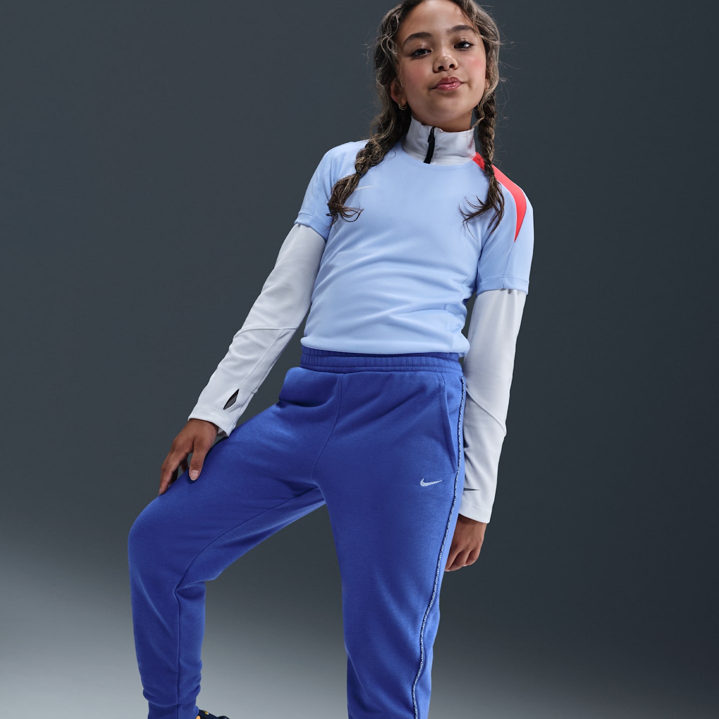 Детские джоггеры Nike Sportswear Club из френч терри, цвет: Синий / Серебристый — фото 3