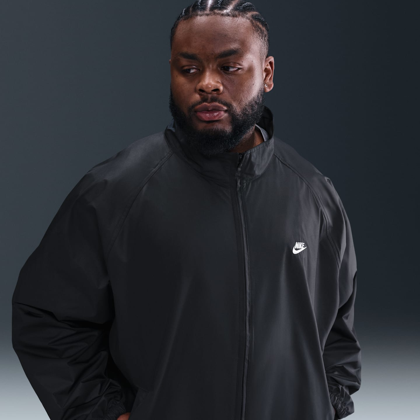 Мужская куртка на молнии Nike Sportswear Club Roscoe, цвет: Чёрный / Белый — фото 6