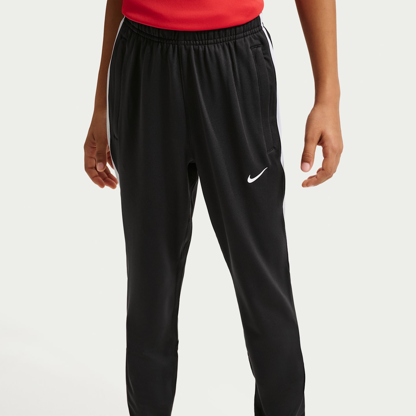 Детские футбольные брюки Nike Strike Dri-FIT, цвет: Чёрный / Белый — фото 2