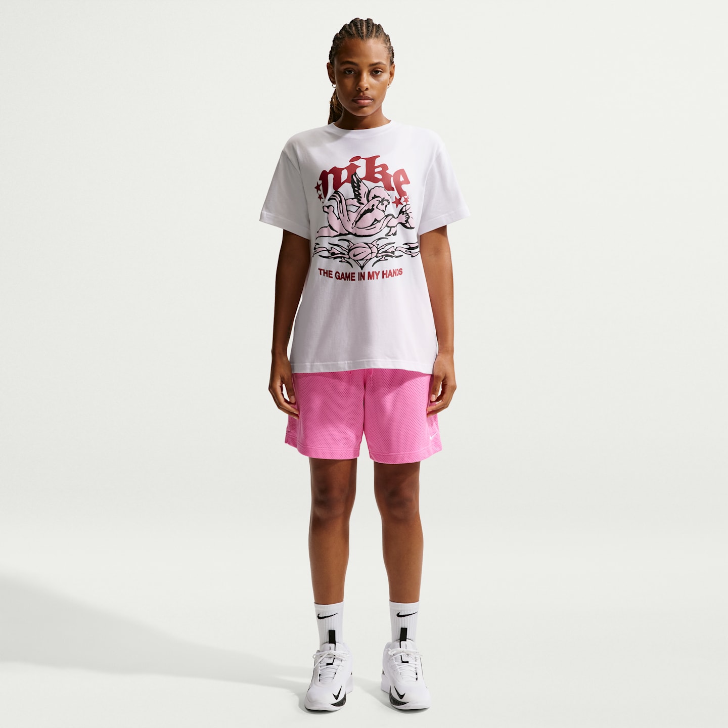 Женская футболка Nike Sportswear с круглым вырезом и коротким рукавом, цвет: Белый — фото 4