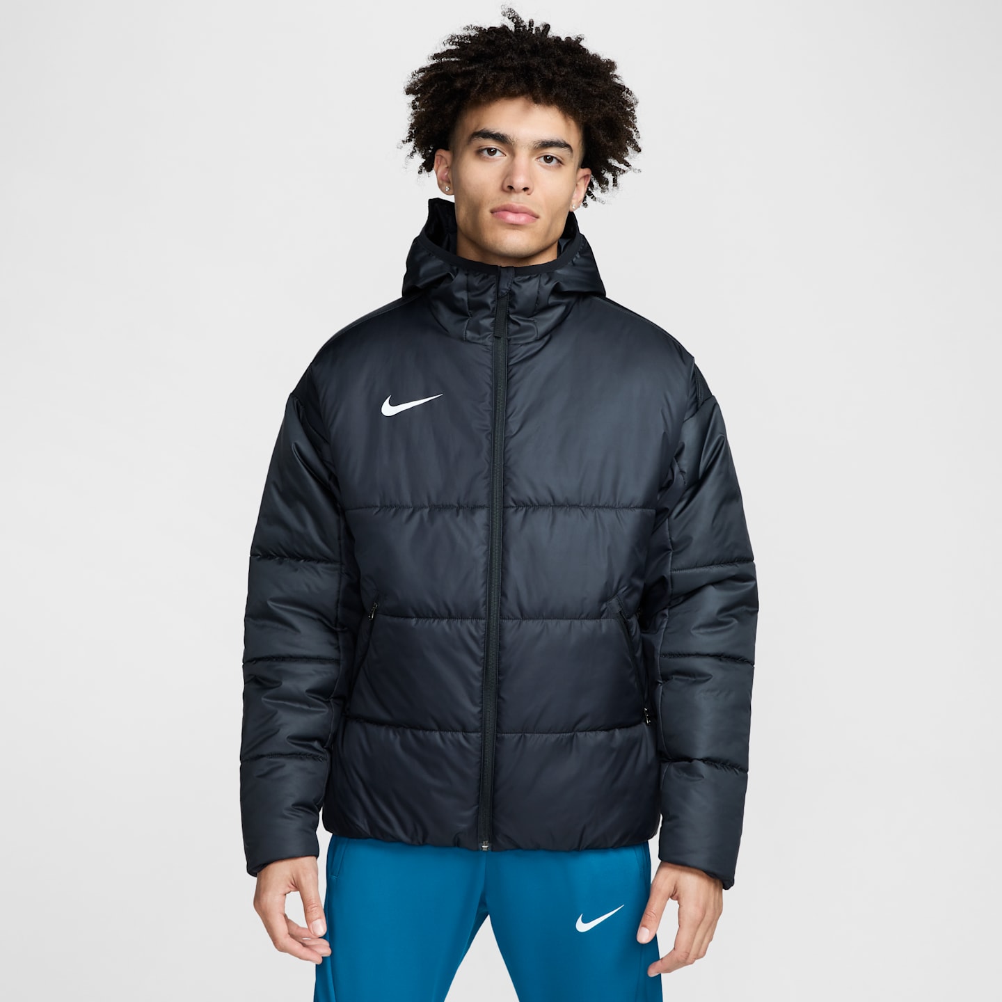 Мужская футбольная куртка Nike Academy Pro 24 Fall Therma-FIT, цвет: Чёрный / Белый — фото 1