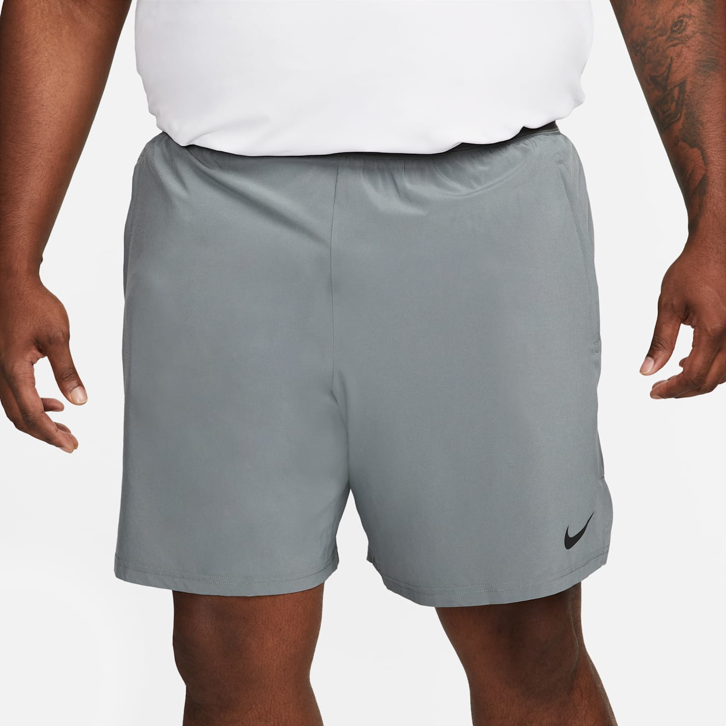 Мужские шорты Nike Pro Dri-FIT Flex Vent Max 8" Training, цвет: Дымчатый серый / Чёрный — фото 8