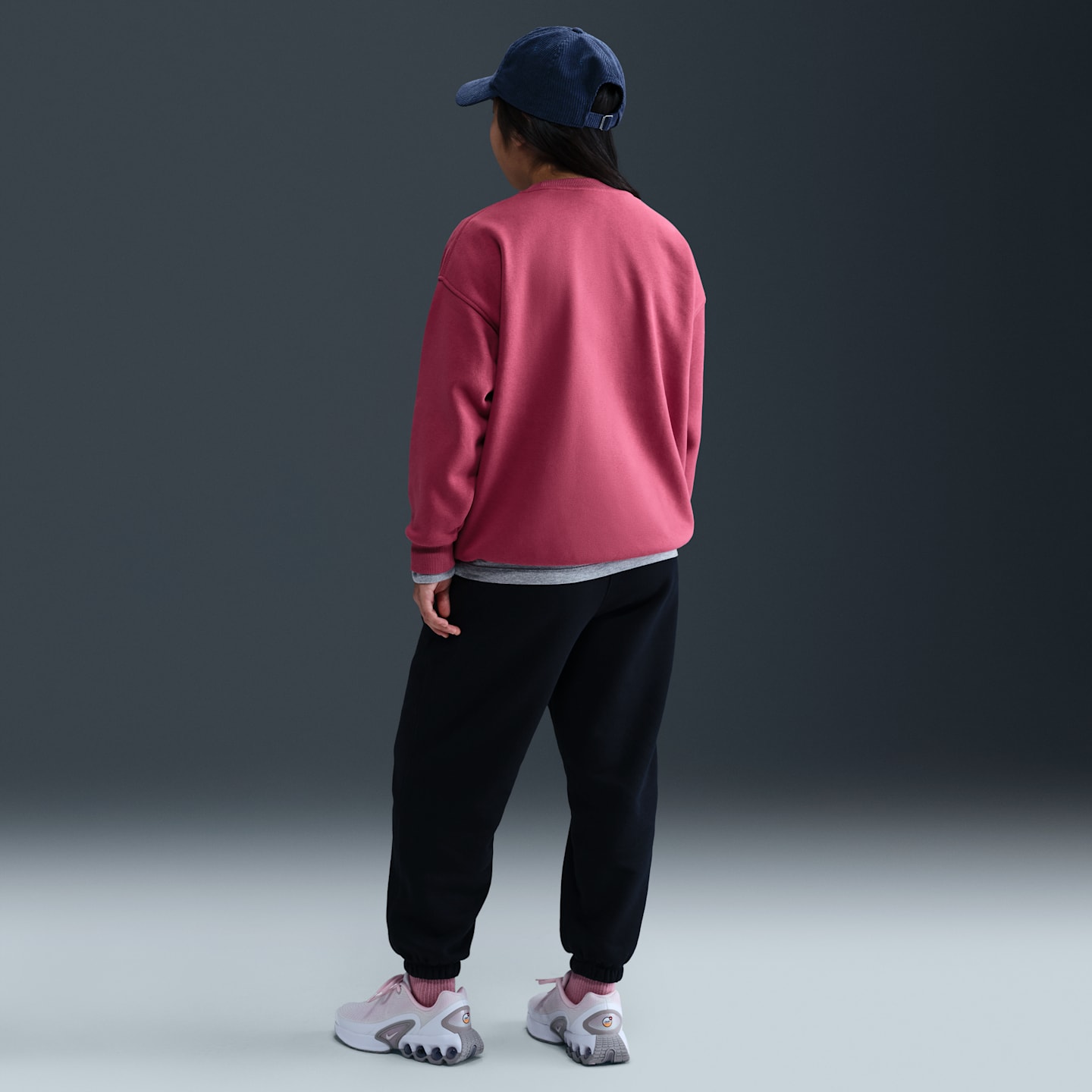 Детские свободные брюки Nike Sportswear Club Fleece, увеличенный размер, цвет: Чёрный / Белый — фото 4