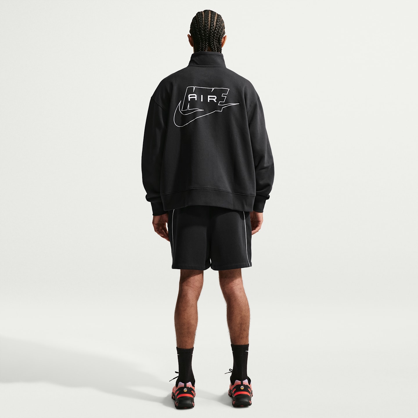 Мужская спортивная флисовая куртка Nike Air, цвет: Чёрный / Белый — фото 5