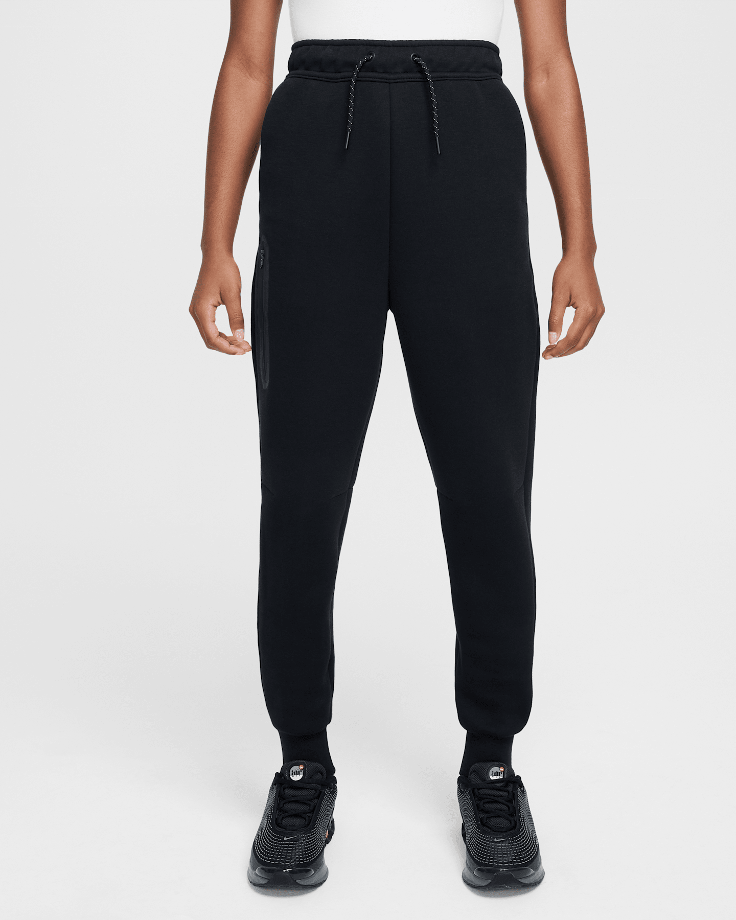 Брюки Nike Sportswear Tech Fleece Joggers для девочек, цвет: Чёрный — фото 9