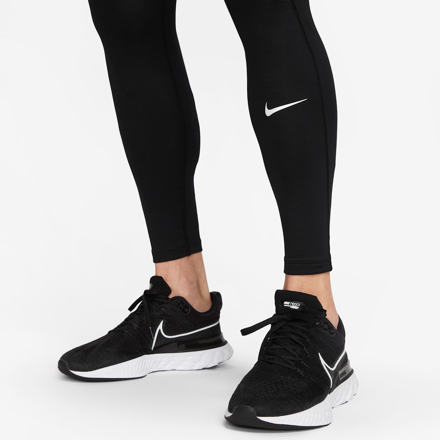 Мужские утеплённые тайтсы Nike Pro Warm, цвет: Чёрный / Белый — фото 4