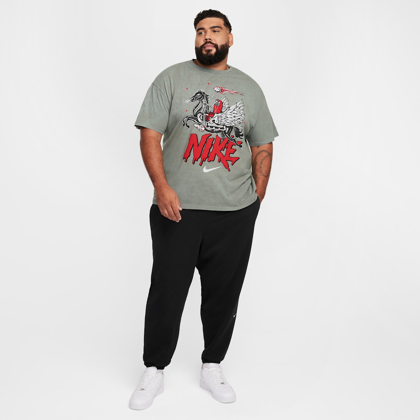 Мужская баскетбольная футболка Nike Max90, цвет: Оловянный — фото 10