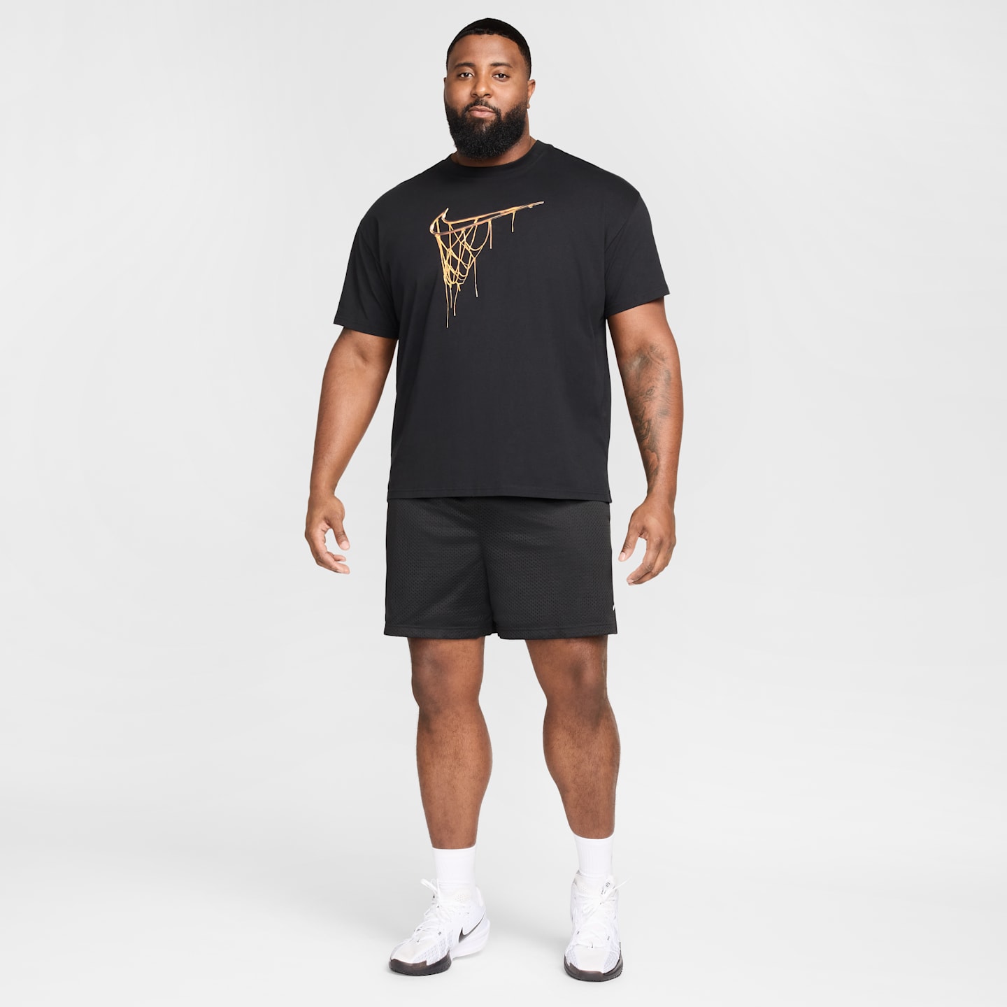 Мужские баскетбольные шорты Nike Dri-FIT из сетки 5, цвет: Чёрный / Белый — фото 12