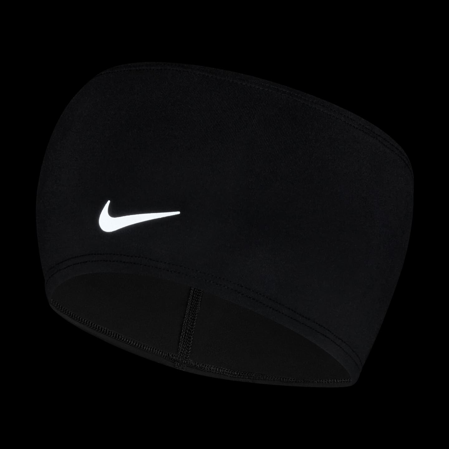 Мужские аксессуары для волос Nike Dri-FIT Swoosh Headband 2.0, цвет: Чёрный / Серебряный — фото 3