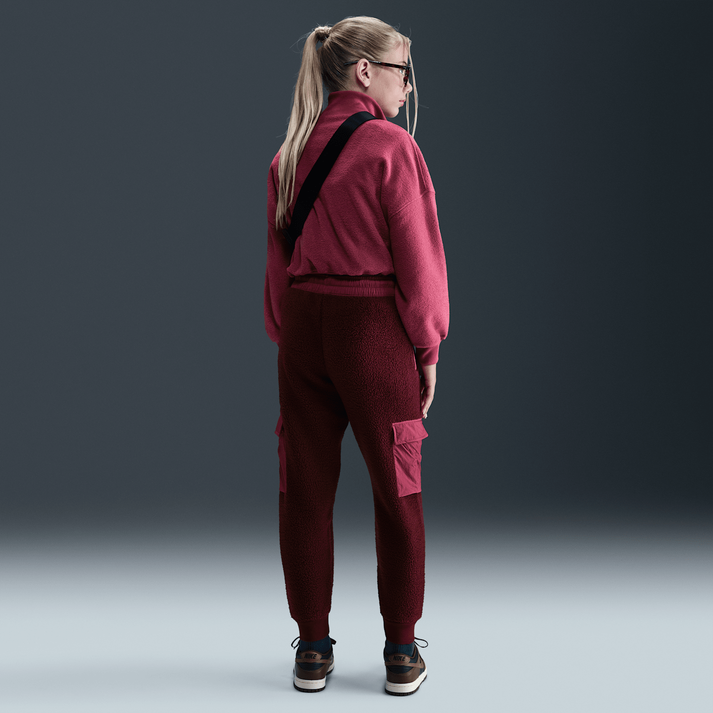 Детские брюки Nike Sportswear Club Fleece Cargo, цвет: Красный / Свекольный — фото 7