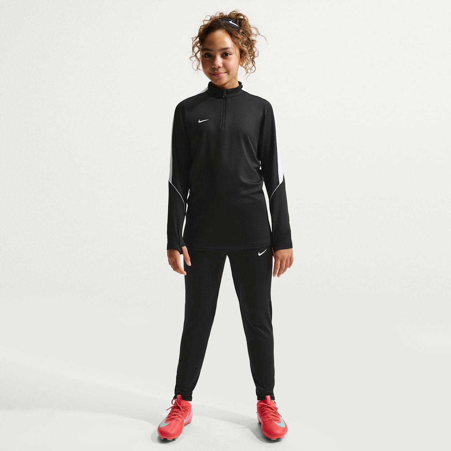 Детский топ Nike Strike Dri-FIT Soccer Knit Drill Top, цвет: Чёрный / Белый — фото 6