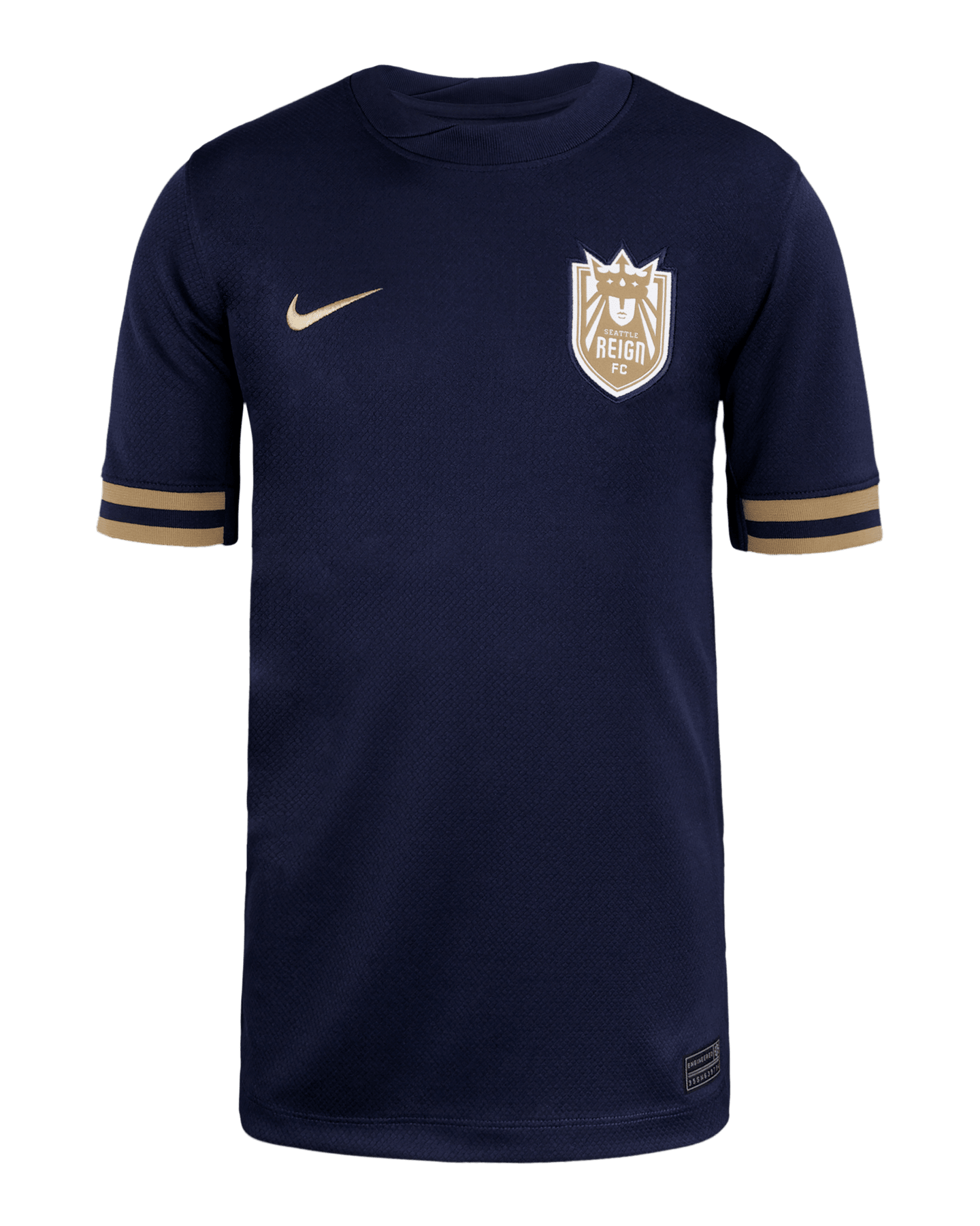 Детский топ Nike Seattle Reign FC 2025 Stadium Away Dri-FIT Nwsl Replica Jersey, цвет: Синий / Золотой — фото 3