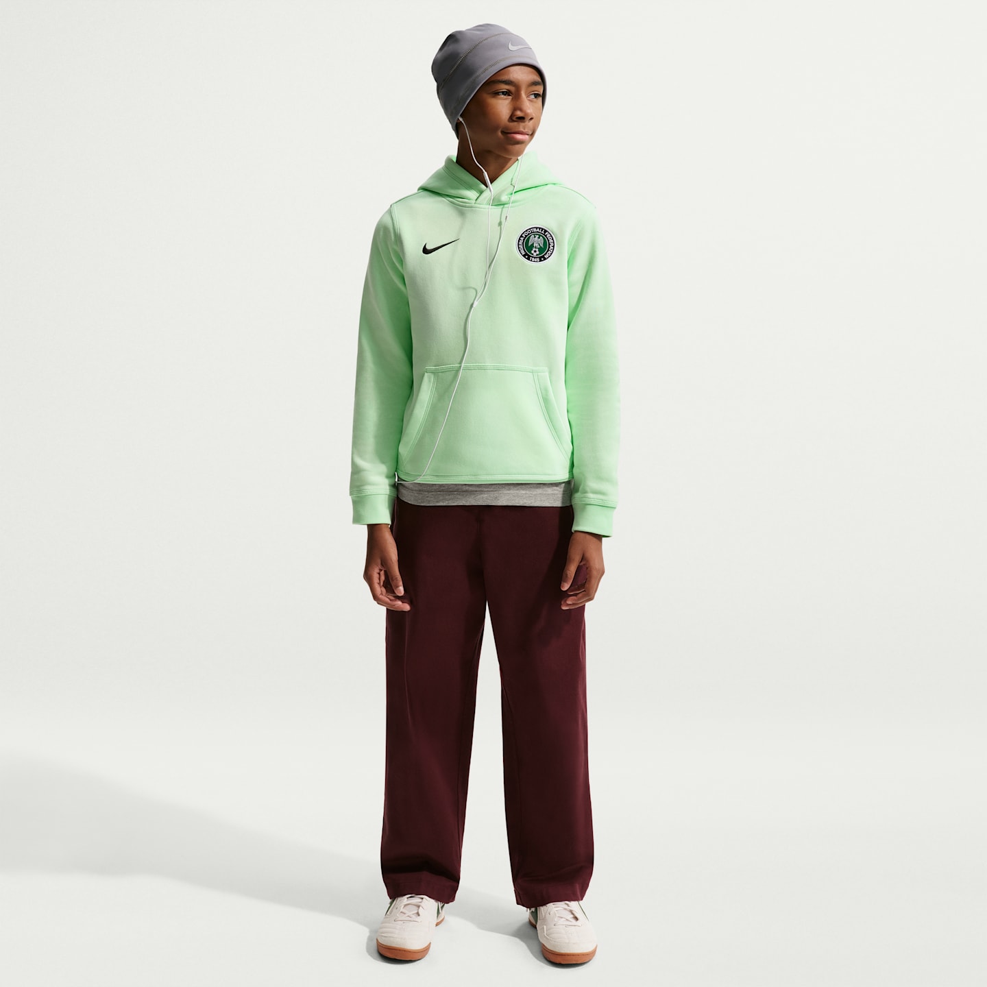 Детское футбольное худи Nike Nigeria Club, цвет: Зелёный / Чёрный — фото 4