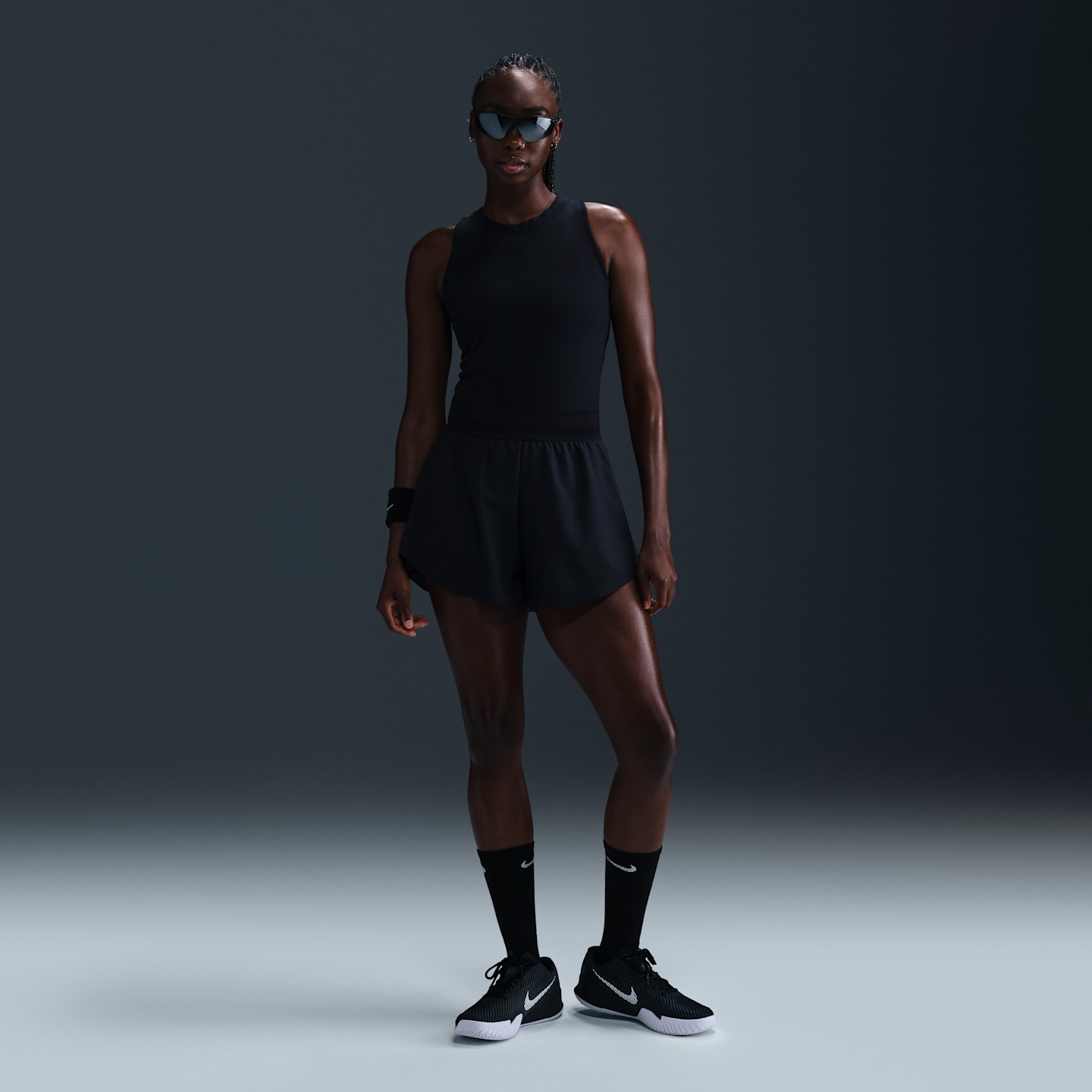 Женские теннисные шорты NikeCourt Ace Advantage Dri-FIT, цвет: Чёрный — фото 1