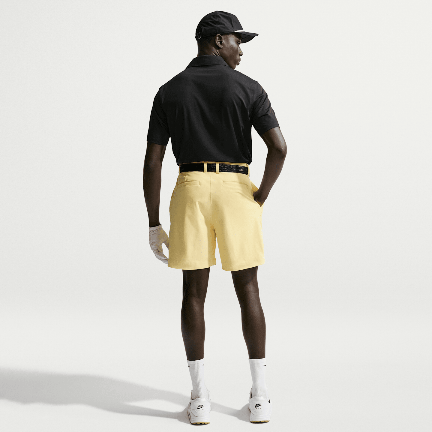Мужское поло Nike Velocity Dri-FIT Sleeve Logo Golf Polo, цвет: Чёрный / Белый — фото 5