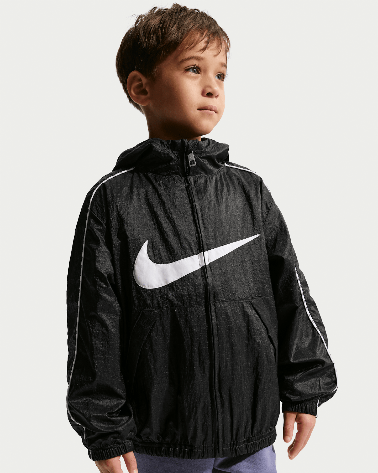 Куртка Nike Lightweight Translucent Ripstop Jacket для малышей, цвет: Чёрный — фото 6