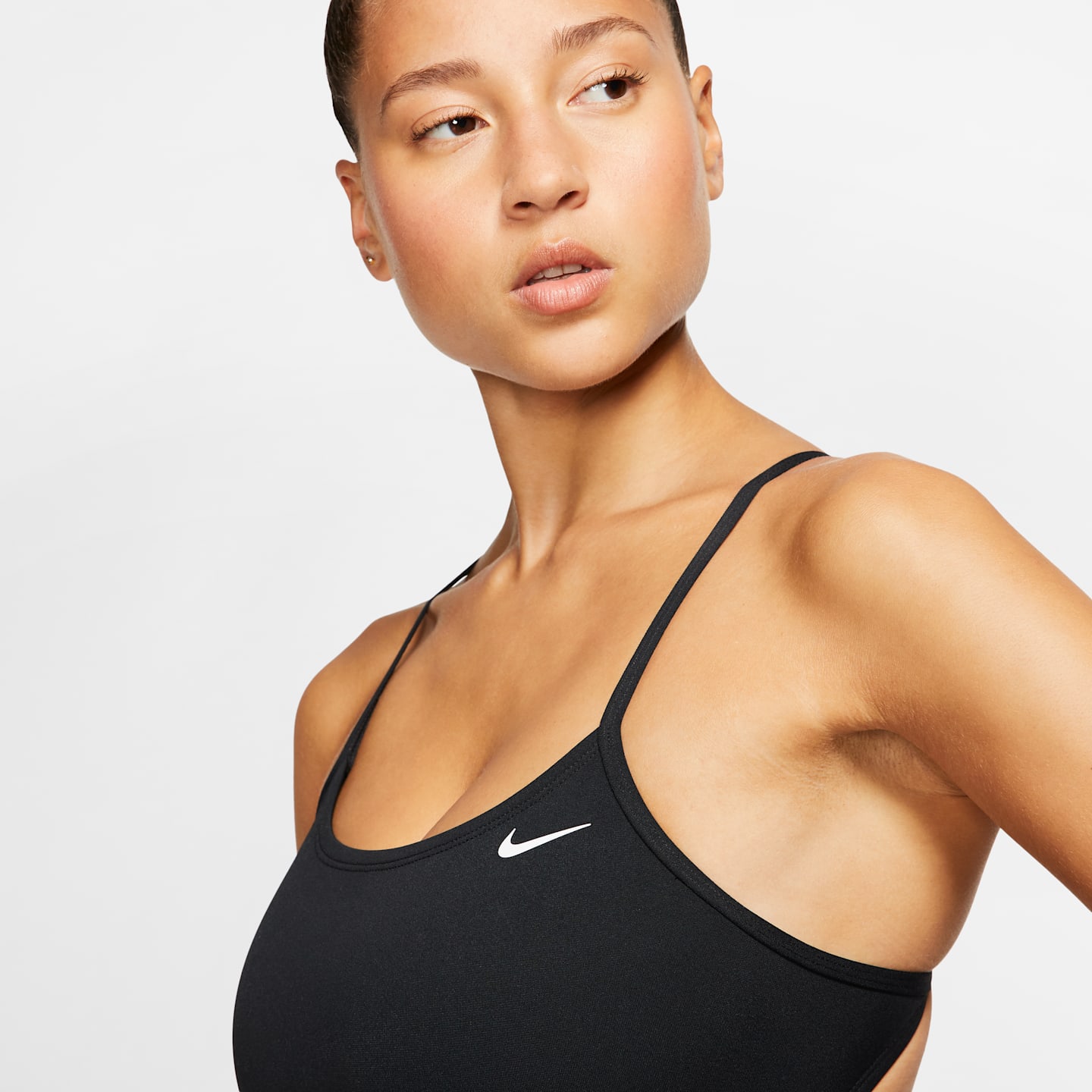Купальник Essential, с вырезами — Nike, цвет: Чёрный — фото 3
